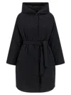 Weekend Max Mara Reversible Down Jacket In Water-repellent Twill In Black