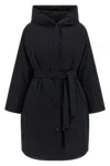 Weekend Max Mara Reversible Down Jacket In Water-repellent Twill In Black