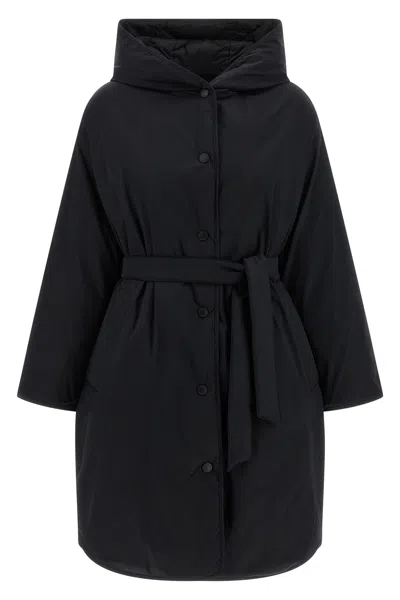 Weekend Max Mara Reversible Down Jacket In Water-repellent Twill In Black