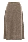 Weekend Max Mara Barnaba - Wool Yarn Skirt In Brown