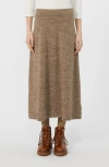 Weekend Max Mara Barnaba Mélange Wool Sweater Skirt In Burgundy