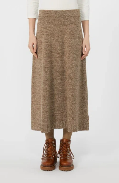 Weekend Max Mara Barnaba Mélange Wool Sweater Skirt In Burgundy