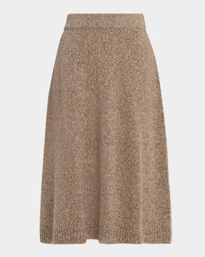 Weekend Max Mara Barnaba Wool Knit Midi Skirt In Brown