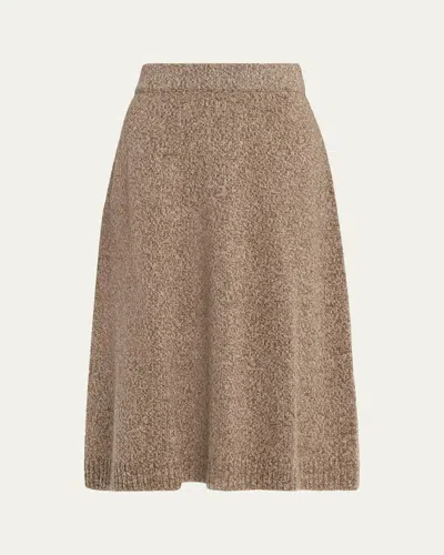 Weekend Max Mara Barnaba Wool Knit Midi Skirt In Brown