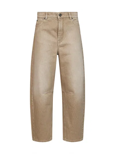 Weekend Max Mara Barrel Fit Denim Jeans In Brown
