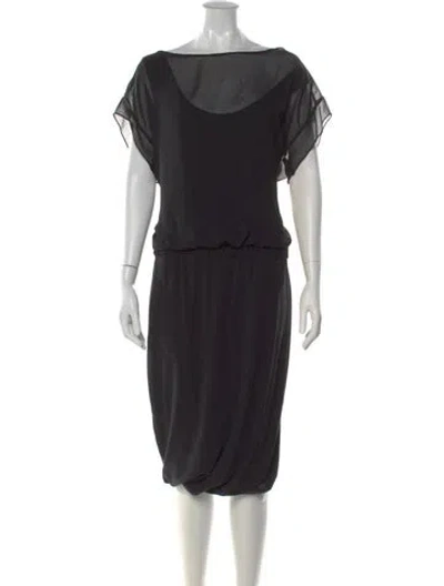 Pre-owned Weekend Max Mara Bateau Neckline Knee-length Dress In Black