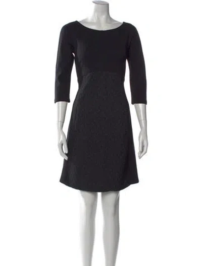 Pre-owned Weekend Max Mara Bateau Neckline Knee-length Dress In Black
