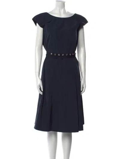 Pre-owned Weekend Max Mara Bateau Neckline Knee-length Dress In Blue