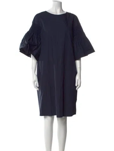 Pre-owned Weekend Max Mara Bateau Neckline Knee-length Dress In Blue