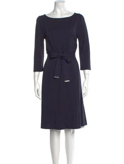 Pre-owned Weekend Max Mara Bateau Neckline Knee-length Dress In Blue