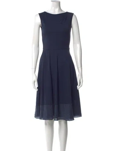 Pre-owned Weekend Max Mara Bateau Neckline Knee-length Dress In Blue