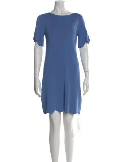 Pre-owned Weekend Max Mara Bateau Neckline Knee-length Dress In Blue