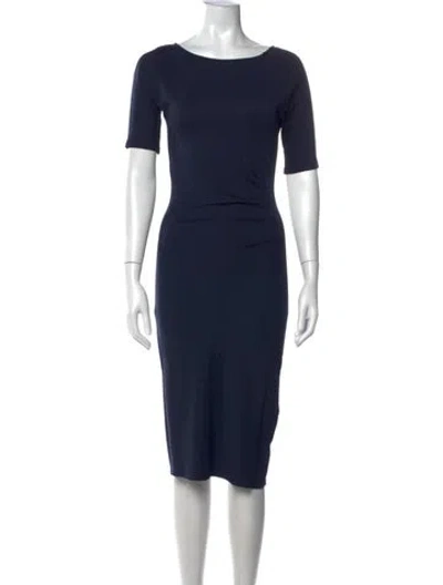 Pre-owned Weekend Max Mara Bateau Neckline Knee-length Dress In Blue