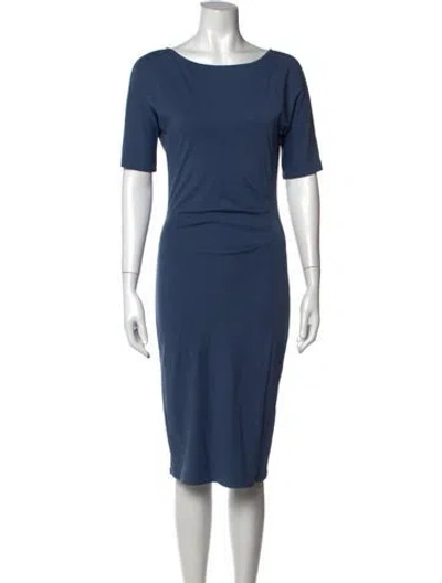 Pre-owned Weekend Max Mara Bateau Neckline Knee-length Dress In Blue