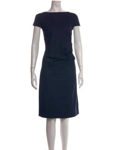 Pre-owned Weekend Max Mara Bateau Neckline Knee-length Dress In Blue