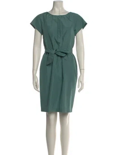 Pre-owned Weekend Max Mara Bateau Neckline Knee-length Dress In Green