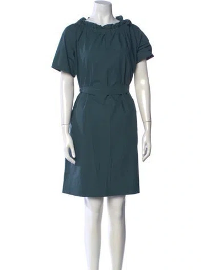 Pre-owned Weekend Max Mara Bateau Neckline Knee-length Dress In Green