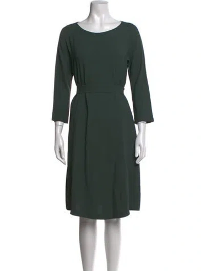 Pre-owned Weekend Max Mara Bateau Neckline Knee-length Dress In Green