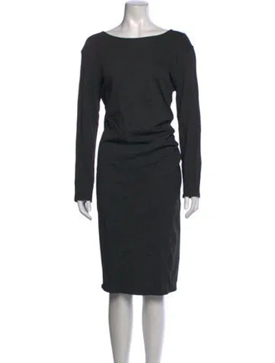 Pre-owned Weekend Max Mara Bateau Neckline Knee-length Dress In Grey
