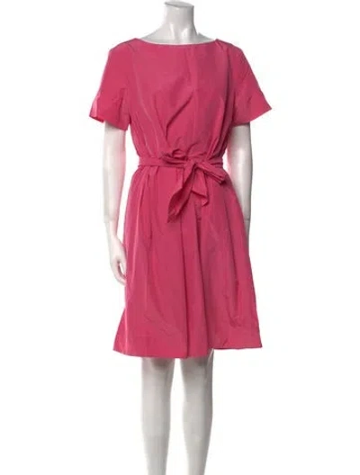 Pre-owned Weekend Max Mara Bateau Neckline Knee-length Dress In Pink