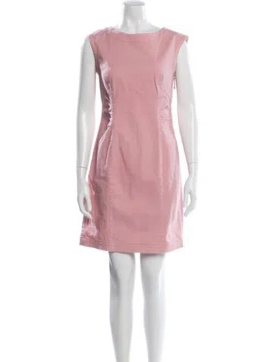 Pre-owned Weekend Max Mara Bateau Neckline Knee-length Dress In Pink