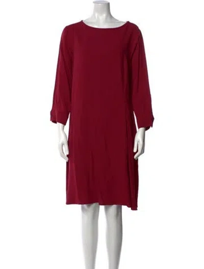 Pre-owned Weekend Max Mara Bateau Neckline Knee-length Dress In Red