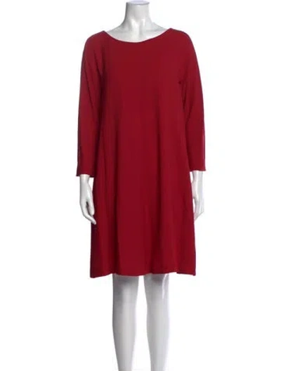 Pre-owned Weekend Max Mara Bateau Neckline Knee-length Dress In Red