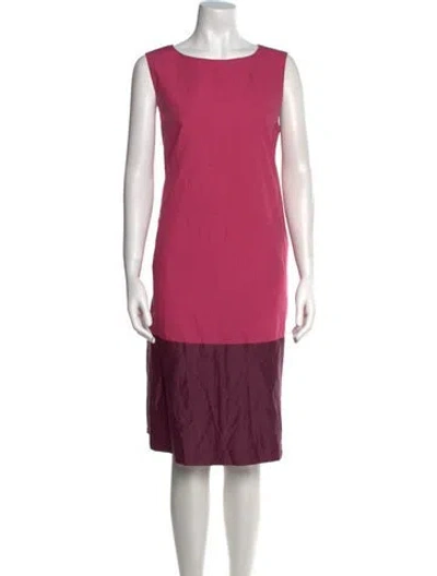Pre-owned Weekend Max Mara Bateau Neckline Knee-length Dress W/ Tags In Pink