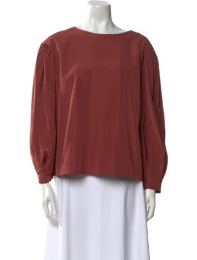 Pre-owned Weekend Max Mara Bateau Neckline Long Sleeve Blouse In Pink