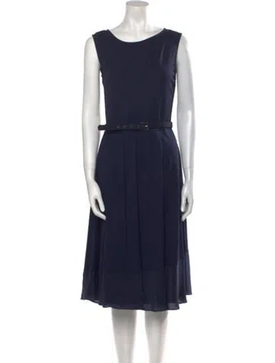 Pre-owned Weekend Max Mara Bateau Neckline Midi Length Dress In Blue