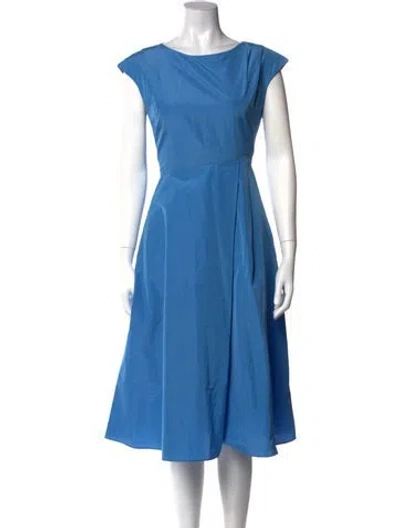Pre-owned Weekend Max Mara Bateau Neckline Midi Length Dress In Blue