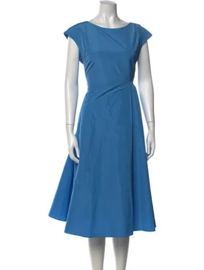 Pre-owned Weekend Max Mara Bateau Neckline Midi Length Dress In Blue