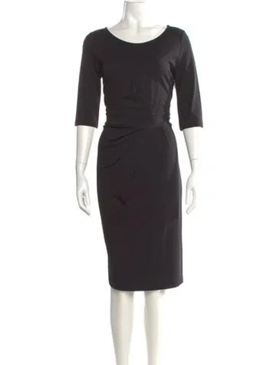 Pre-owned Weekend Max Mara Bateau Neckline Midi Length Dress In Gray