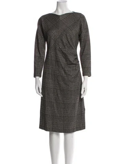 Pre-owned Weekend Max Mara Bateau Neckline Midi Length Dress In Multi