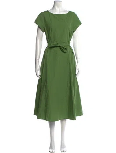 Pre-owned Weekend Max Mara Bateau Neckline Midi Length Dress W/ Tags In Green