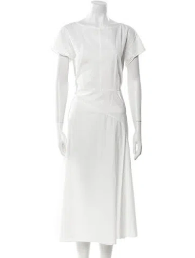 Pre-owned Weekend Max Mara Bateau Neckline Midi Length Dress In White