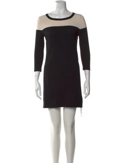 Pre-owned Weekend Max Mara Bateau Neckline Mini Dress In Black
