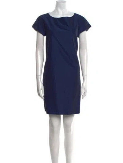 Pre-owned Weekend Max Mara Bateau Neckline Mini Dress In Blue
