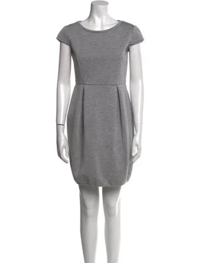 Pre-owned Weekend Max Mara Bateau Neckline Mini Dress In Gray