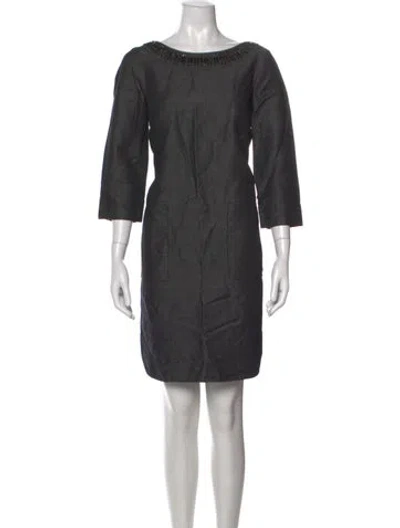 Pre-owned Weekend Max Mara Bateau Neckline Mini Dress In Gray