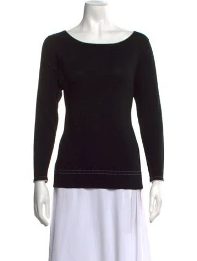 Pre-owned Weekend Max Mara Bateau Neckline Sweater In Black