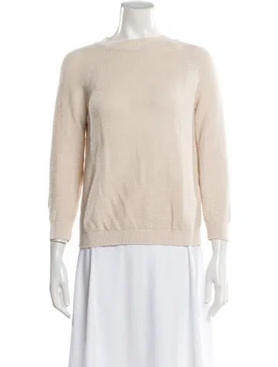 Pre-owned Weekend Max Mara Bateau Neckline Sweater In Neutral