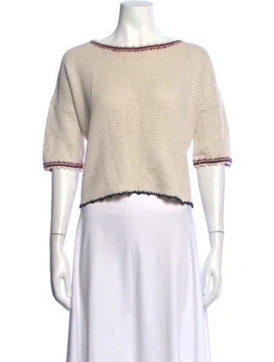 Pre-owned Weekend Max Mara Bateau Neckline Sweater In Neutrals
