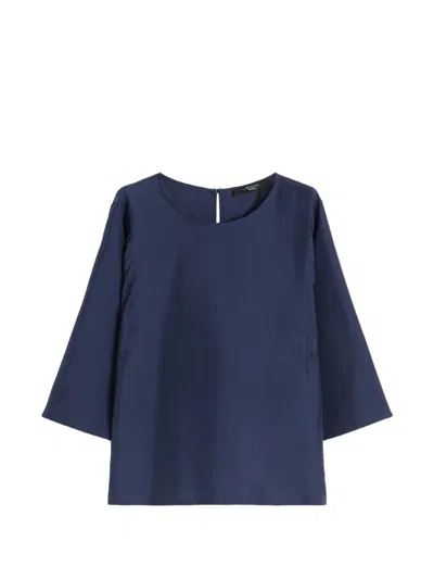 Weekend Max Mara Bat-sleeve Blouse In Blue
