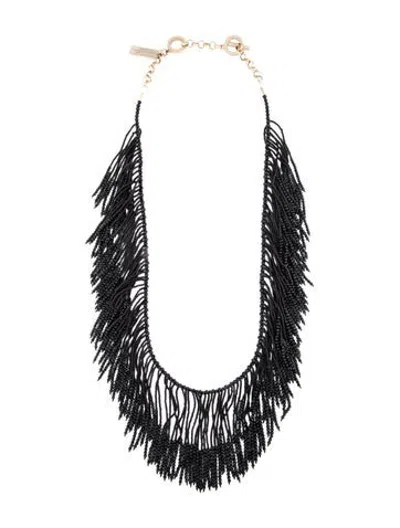 Pre-owned Weekend Max Mara Bead Fringe Collar Necklace, 33" In Multicolor