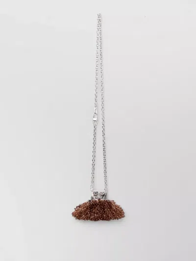 Weekend Max Mara Beaded Shoulder Clutch Bag Chain Strap In Brown