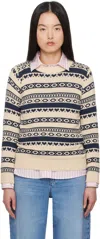 Weekend Max Mara Beige & Navy Teheran Sweater In 015 Navy