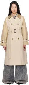 Weekend Max Mara Trench Coat Belted Contrast Collar In 025 Ice