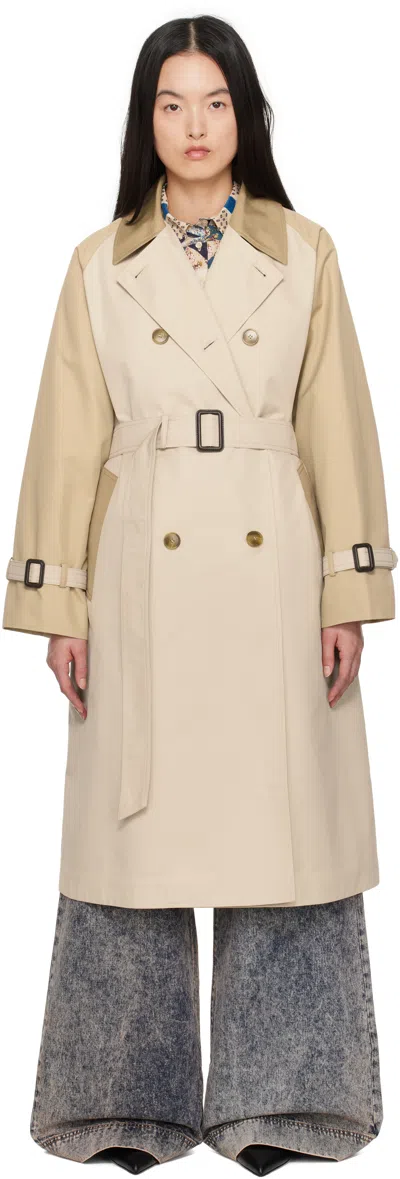 WEEKEND MAX MARA BEIGE CANASTA REVERSIBLE TRENCH COAT