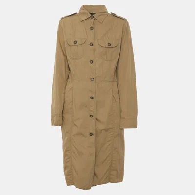 Pre-owned Weekend Max Mara Beige Cotton Blend Belted Trench Coat S In Sand